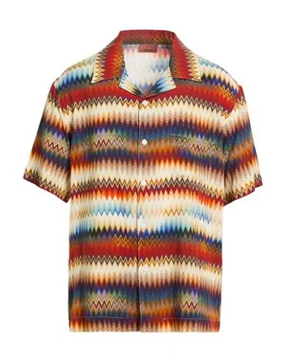 Missoni Man Shirt Rust Size M Viscose In Red