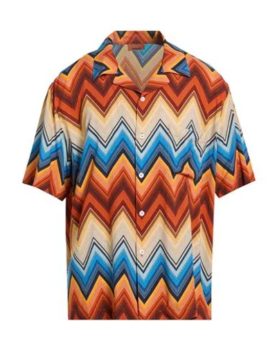 Missoni Man Shirt Rust Size M Viscose In Multi