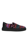 Missoni Man Sneakers Black Size 9 Textile Fibers In Black