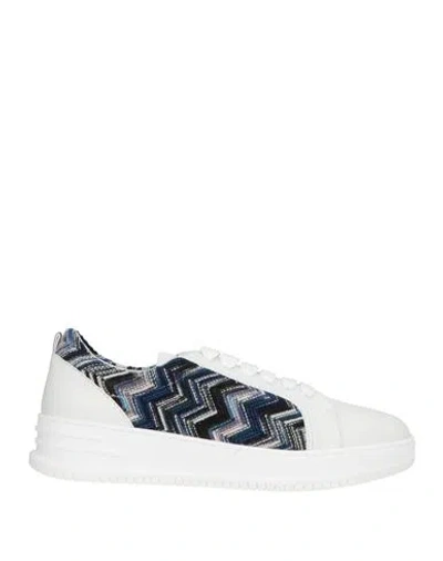 Missoni Man Sneakers Off White Size 9 Leather, Textile Fibers