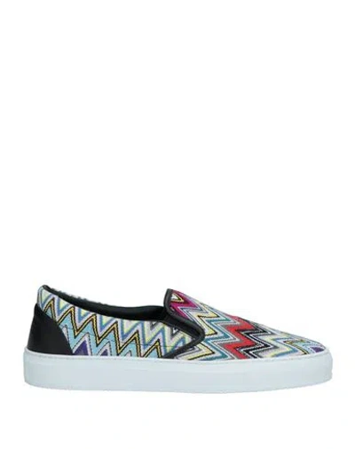 Missoni Man Sneakers Sky Blue Size 8 Textile Fibers, Leather