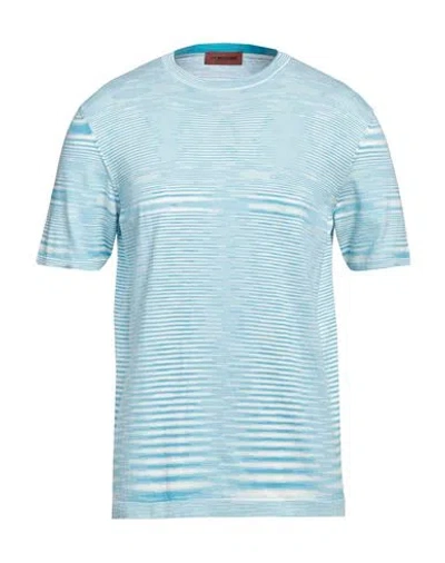 Missoni Man Sweater Azure Size 34 Cotton In Blue