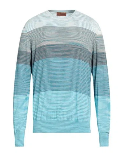 Missoni Man Sweater Azure Size 44 Cotton In Blue
