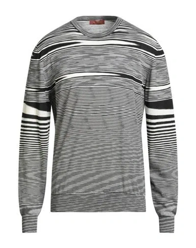 Missoni Man Sweater Black Size 46 Wool In Multi