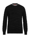 Missoni Man Sweater Navy Blue Size 38 Wool, Viscose In Black