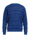 Missoni Man Sweater Bright Blue Size L Viscose, Wool, Polyester In Blue
