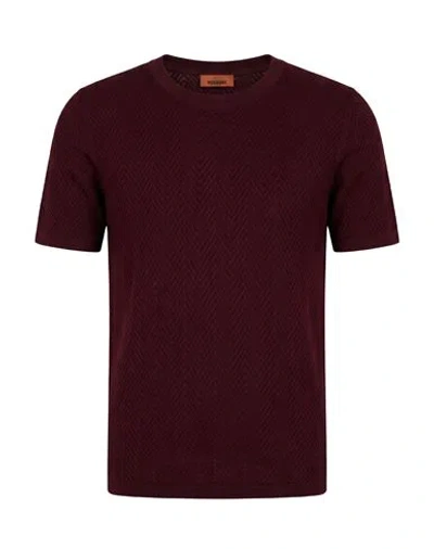 Missoni Man Sweater Burgundy Size L Cotton, Viscose In Red