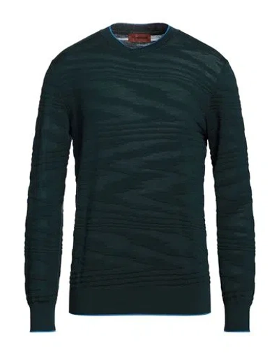 Missoni Man Sweater Deep Teal Size 40 Wool, Viscose In Deep Jade