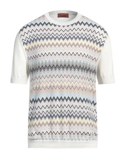 Missoni Man Sweater Ivory Size 42 Cotton In White