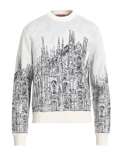 Missoni Man Sweater Ivory Size Xl Cotton, Acrylic In Gray