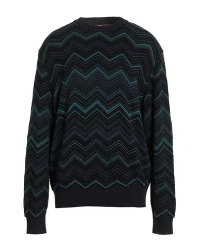 MISSONI MISSONI MAN SWEATER MIDNIGHT BLUE SIZE 38 COTTON, POLYAMIDE, VISCOSE