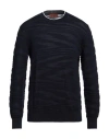 Missoni Man Sweater Midnight Blue Size 44 Wool, Viscose In Blue