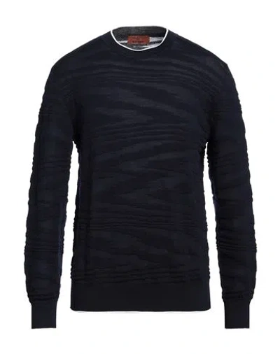 Missoni Man Sweater Midnight Blue Size 44 Wool, Viscose