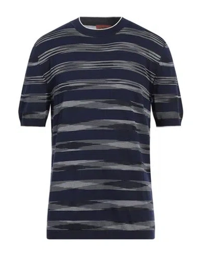 Missoni Man Sweater Midnight Blue Size 38 Cotton, Viscose In Blue