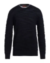 Missoni Man Sweater Navy Blue Size 38 Wool, Viscose In Black