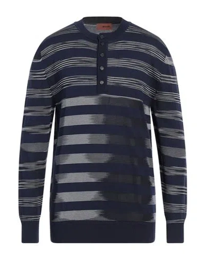 Missoni Man Sweater Navy Size 44 Cotton, Viscose In Navy Blue