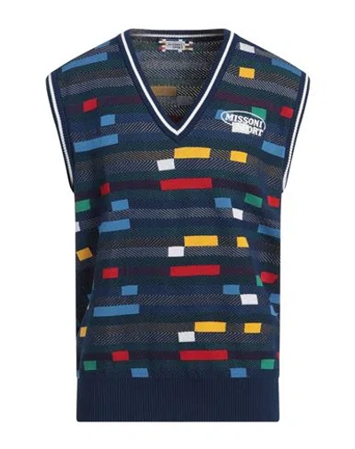 Missoni Man Sweater Navy Size Xs Cotton In Blue