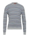 Missoni Man Sweater Navy Size Xl Cotton, Cashmere, Silk In Blue