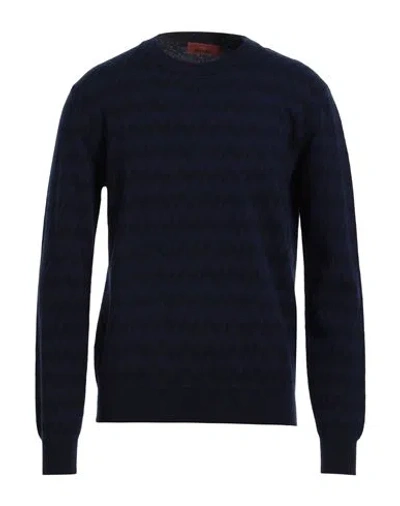 Missoni Man Sweater Navy Size Xl Wool, Cashmere In Blue