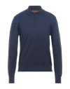 Missoni Man Sweater Navy Size Xxl Cotton, Wool In Blue