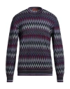 Missoni Man Sweater Purple Size 44 Wool In Multi