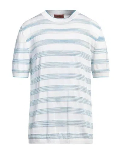 Missoni Man Sweater White Size 46 Cotton, Viscose In Blue