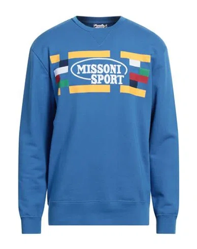 Missoni Man Sweatshirt Azure Size Xxl Cotton In Blue