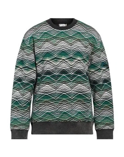 Missoni Man Sweatshirt Green Size L Polyester, Wool