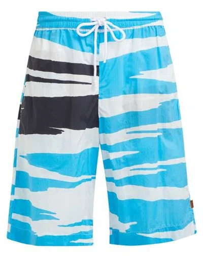 Missoni Man Swim Trunks Azure Size 38 Cotton In Blue