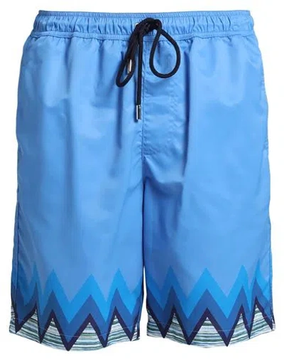 Missoni Man Swim Trunks Light Blue Size L Polyester