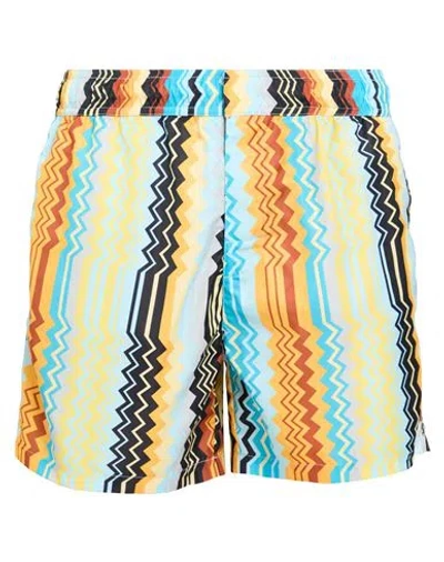 Missoni Man Swim Trunks Sky Blue Size M Polyester, Polyamide