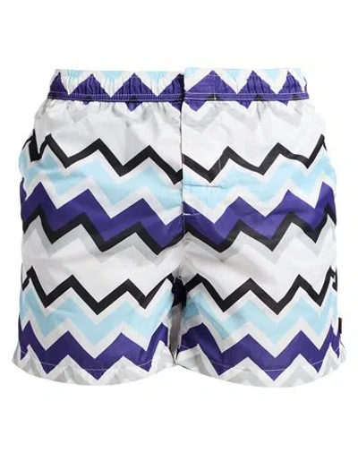 Missoni Man Swim Trunks White Size Xxl Polyester, Polyamide