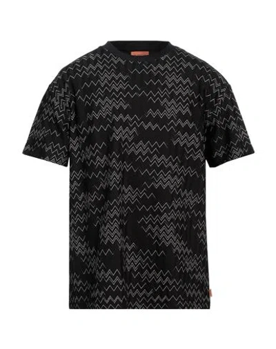Missoni Man T-shirt Black Size M Cotton, Viscose