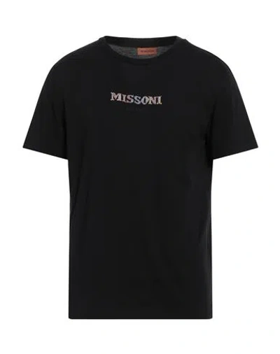 Missoni Embroidered-logo Cotton T-shirt In Black