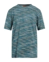 Missoni Man T-shirt Green Size 3xl Cotton In F705r Space-dyed Nav