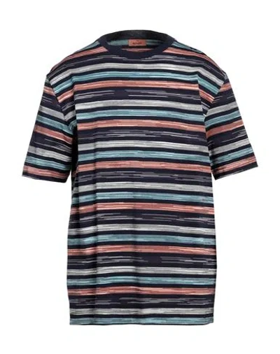 Missoni Man T-shirt Midnight Blue Size Xl Cotton