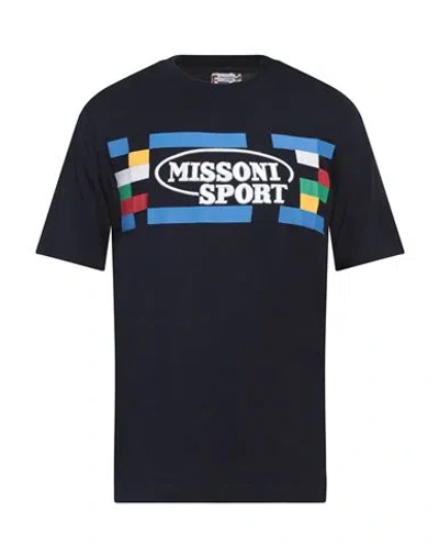 Missoni Man T-shirt Midnight Blue Size Xxl Cotton