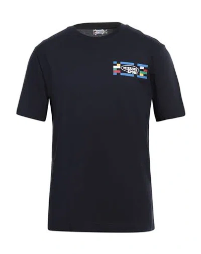 Missoni Man T-shirt Navy Blue Size Xxl Cotton