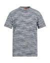 Missoni Striped Knitted Crewneck T-shirt In Gray
