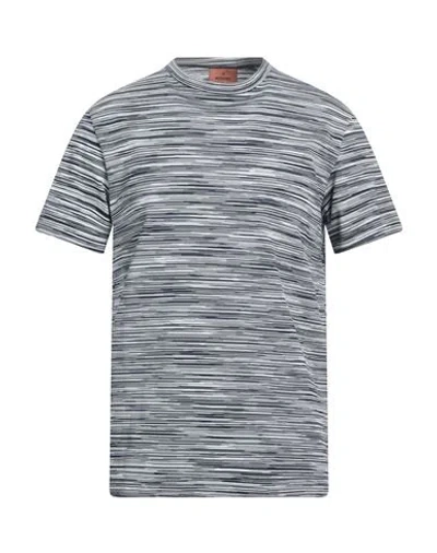 Missoni Striped Knitted Crewneck T-shirt In Gray