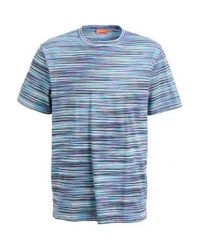 Missoni Man T-shirt Purple Size L Cotton In Blue