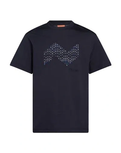 Missoni Man T-shirt Midnight Blue Size L Cotton