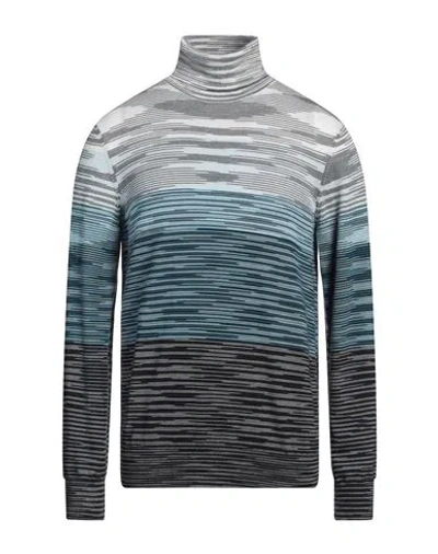 Missoni Man Turtleneck Deep Teal Size 44 Wool In Gray