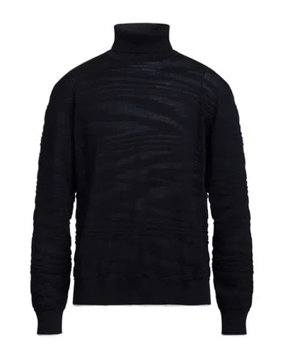 Missoni Ribbed Turtleneck Midnight Sweater In Blue