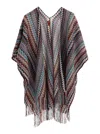 Missoni Zigzag-pattern Fringed Poncho In Multi