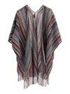 Missoni Zigzag-pattern Fringed Poncho In Multi