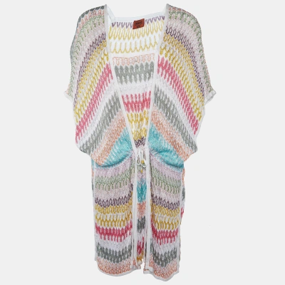 Pre-owned Missoni Mare Multicolor Textured Knit Cover Up Dress L