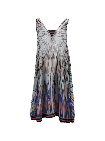 Pre-owned Missoni Mare Sleeveless Mini Dress In Blue