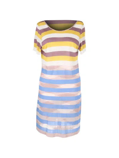 Pre-owned Missoni Mare Striped Dress In Neutral
