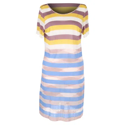 Missoni Mare Striped Mini Dress In Multicolor Viscose In Blue